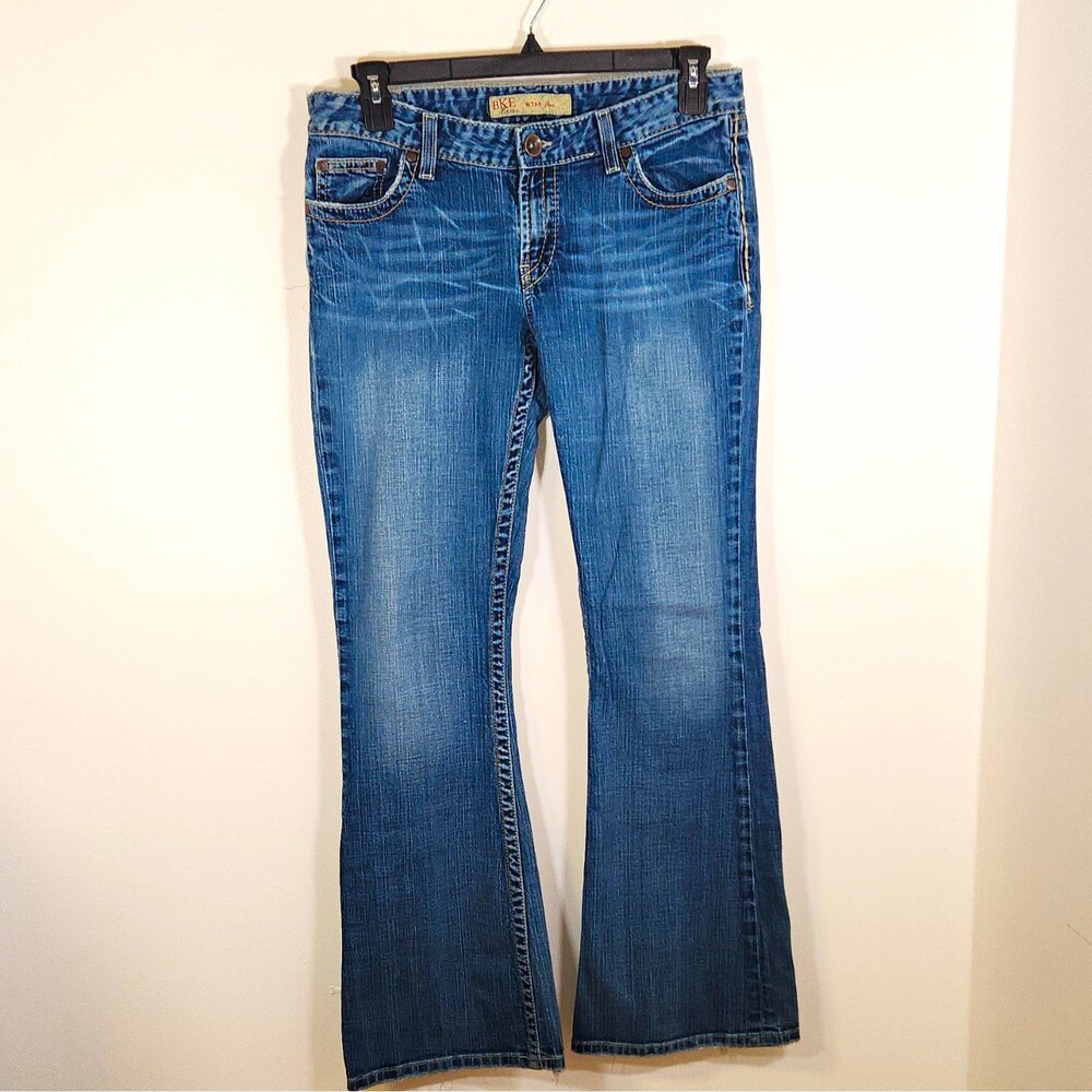 BKE Star Flare Distressed Stretch Women's Denim Jeans 32x33.5 Bootcut